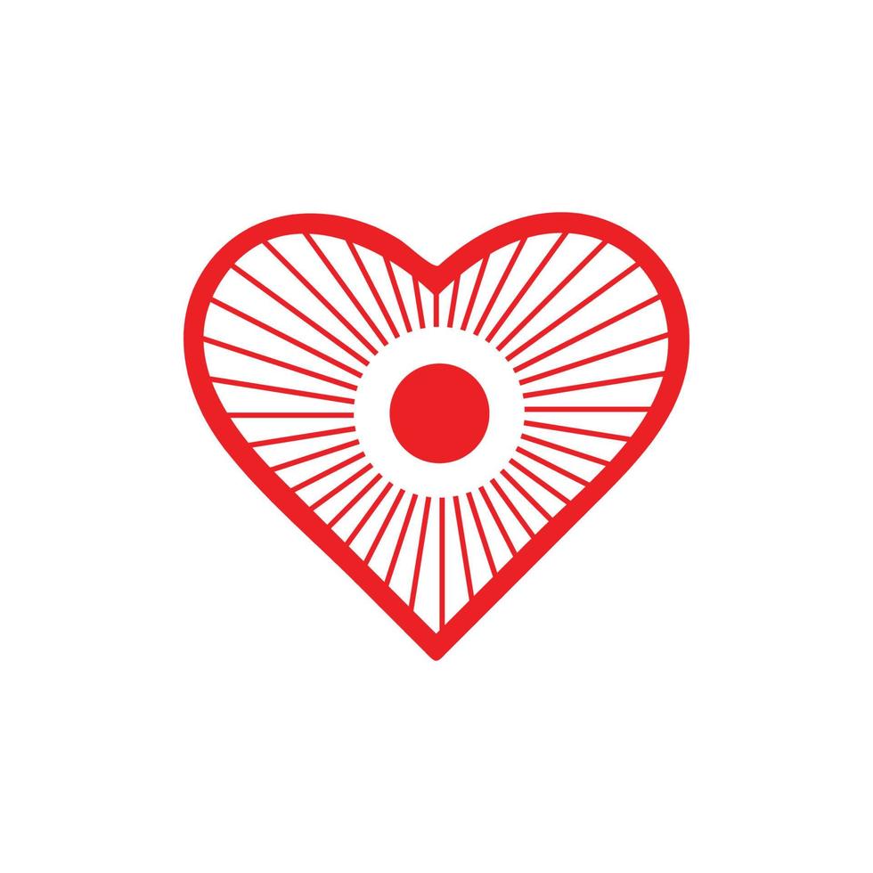 heart sun vector logo icon