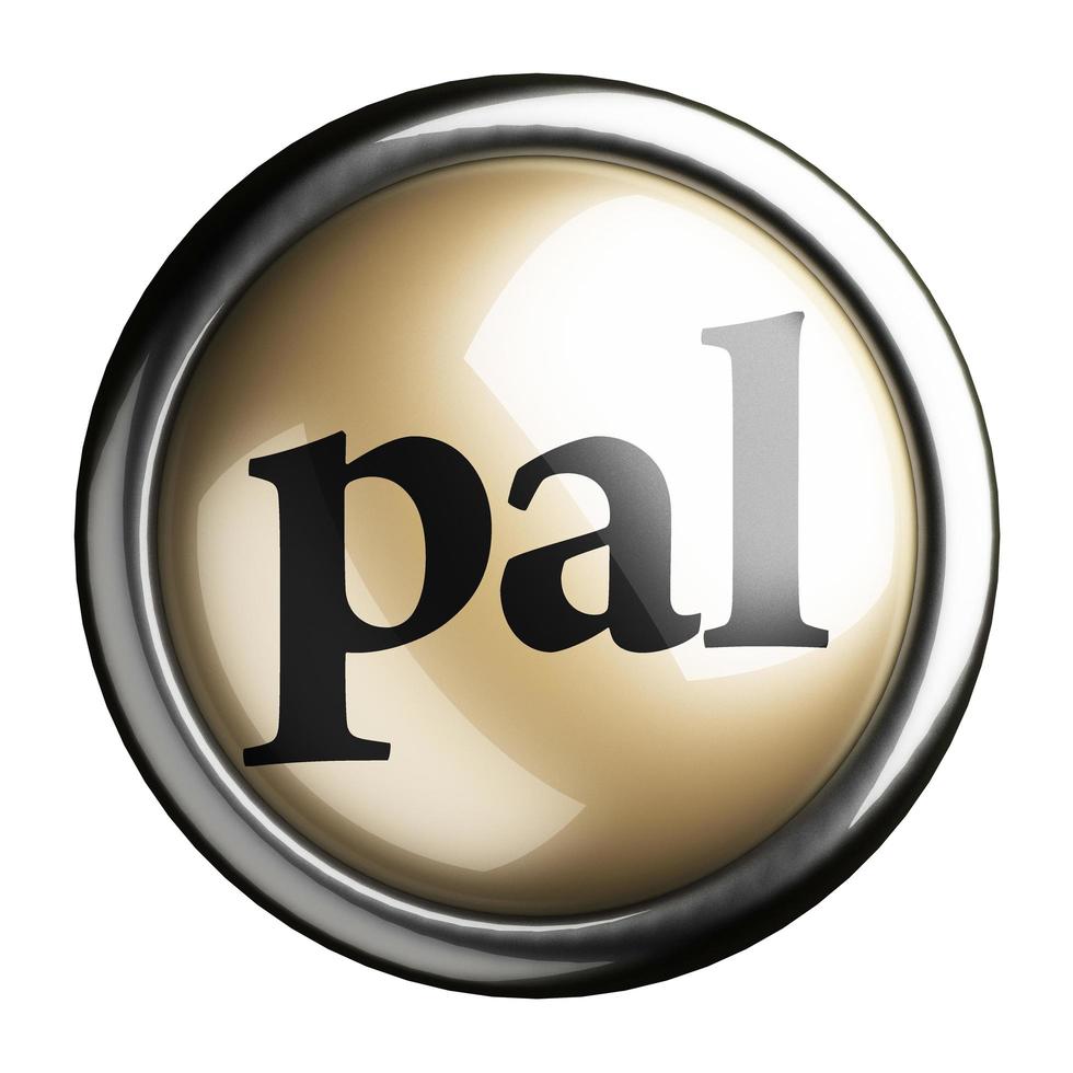 pal word on isolated button photo