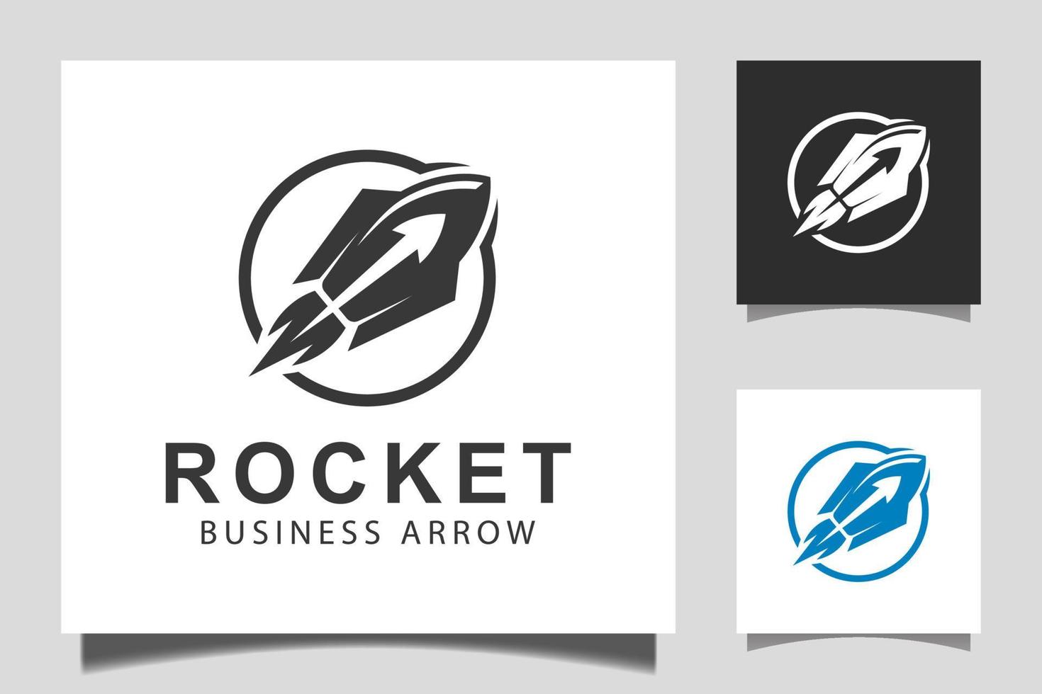 Business arrow rocket launch with upper progress icon vector design for marketing business start up logo template