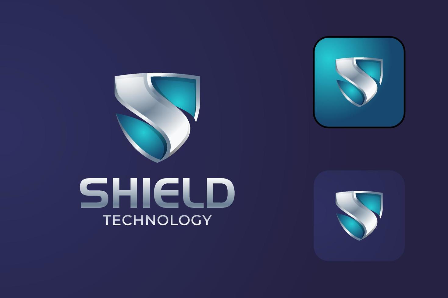 cyber defense shield gradient logo for internet data security system design vector