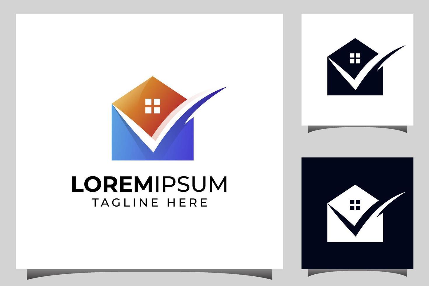 fixed home logo with check mark for Real Estate Agency, investment, Check Home Symbol Design vector