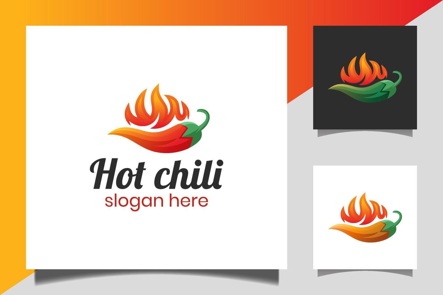 hot chili with burn fire restaurant logo. spicy mexican style food. for spicy food business logo design vector