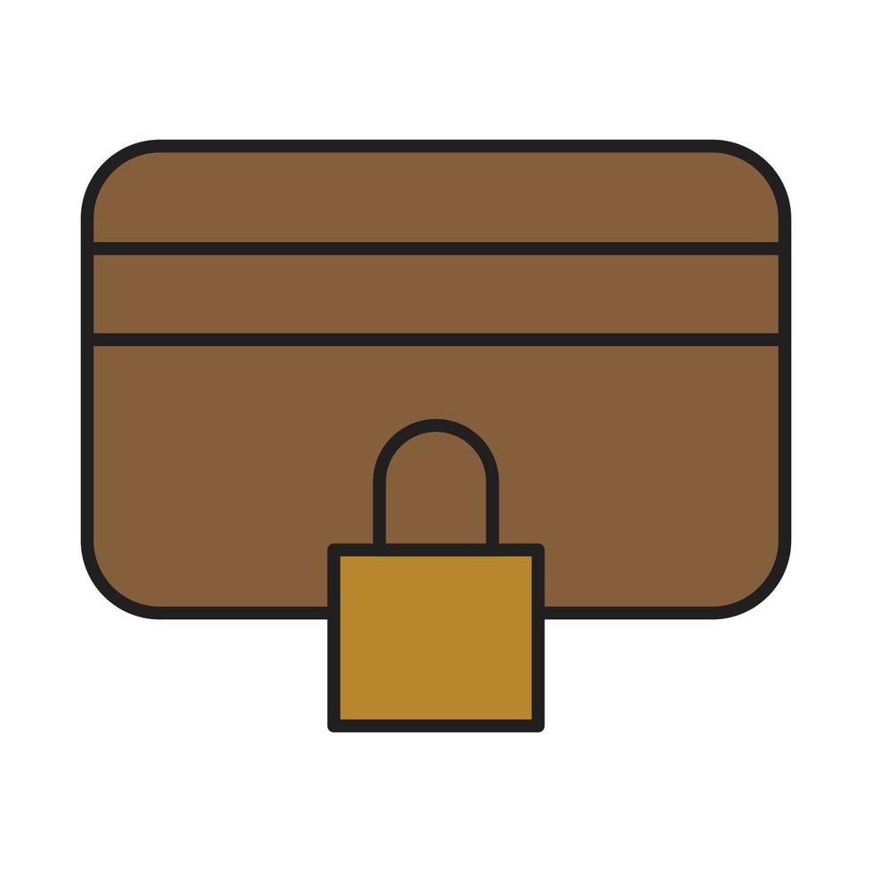 wallet lock icon for website, promotion, social media vector