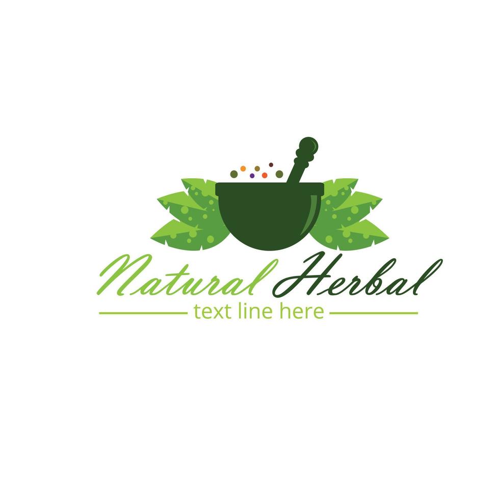 logotipo de hierbas verdes vector