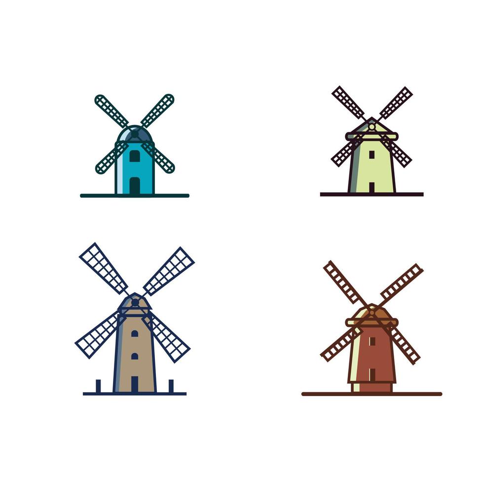 windmill, an illustration of mascot vector