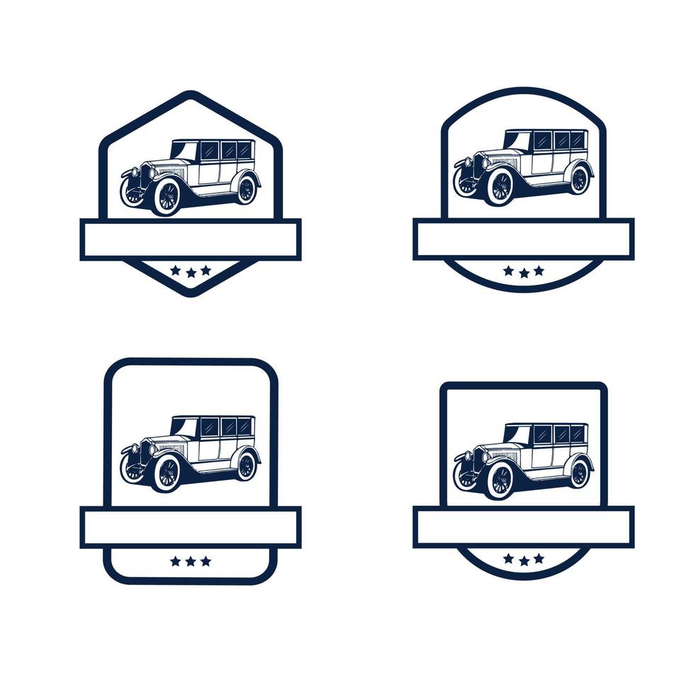 classic car logo set vector