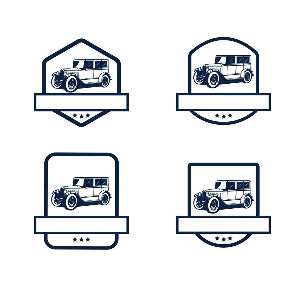 conjunto de logotipos de coches clásicos vector