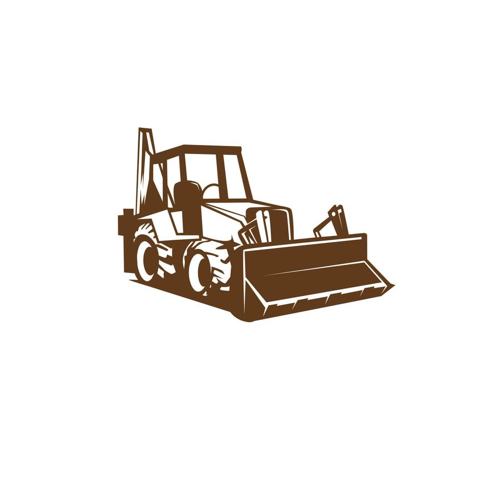 excavator simple logo vector