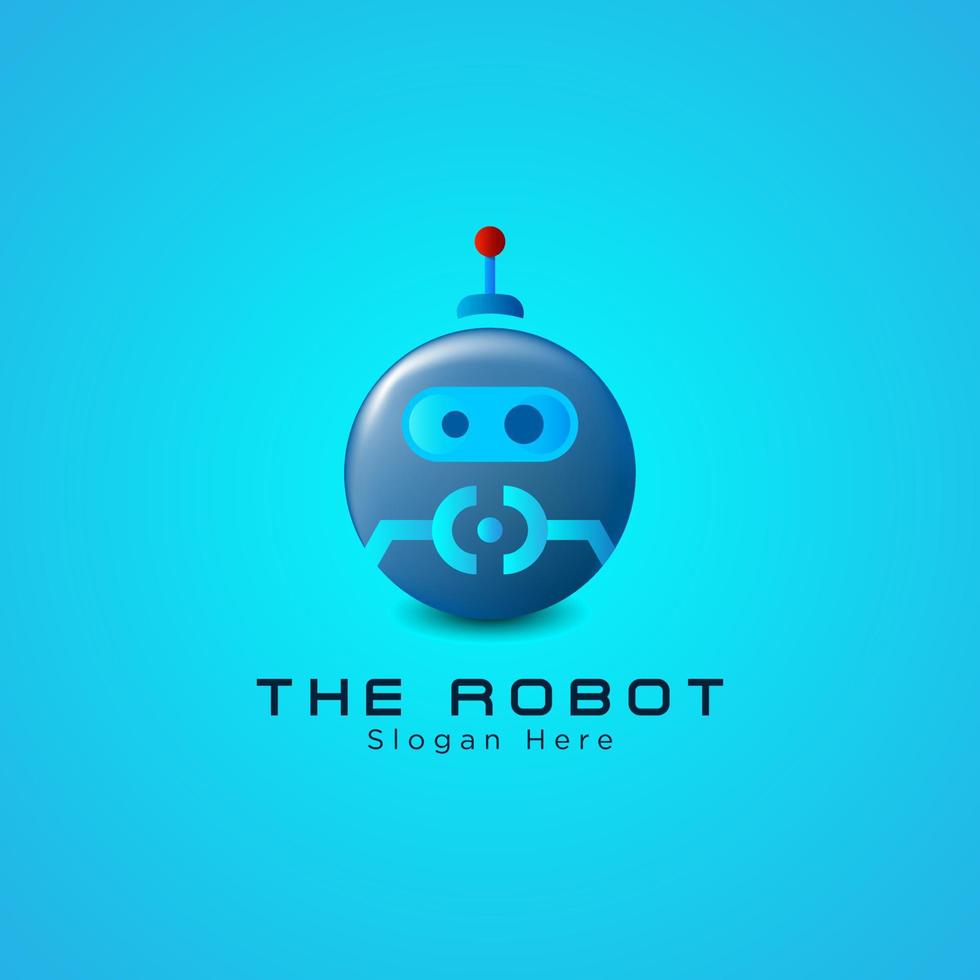 Ilustración de logotipo de icono de robot 3d vector