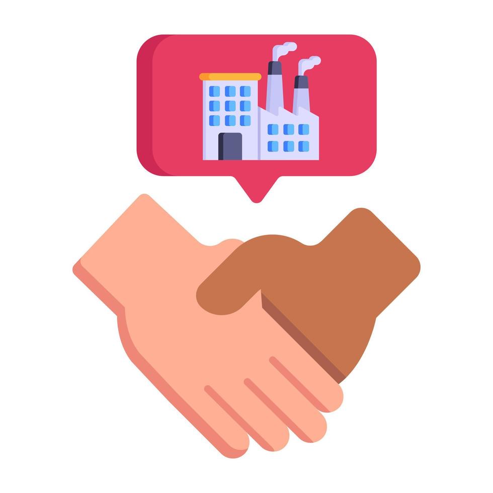A trendy flat icon of production deal vector
