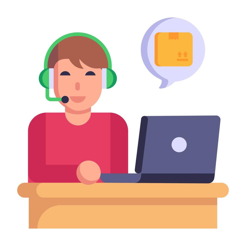 Modern flat style icon of customer support vector