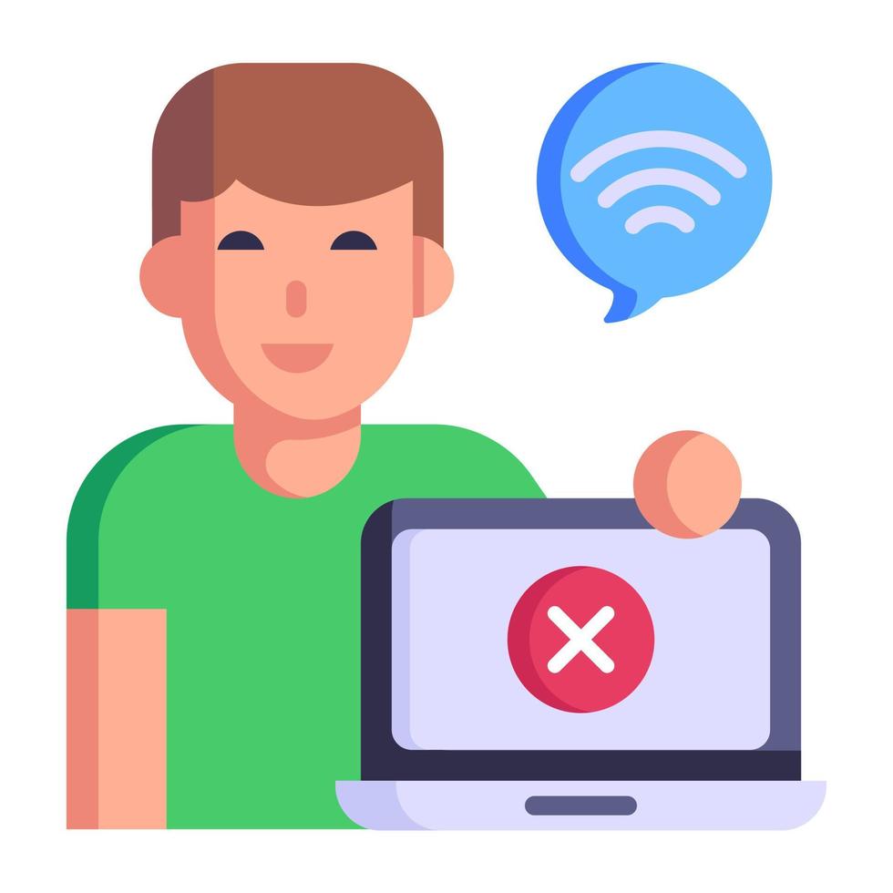Modern flat style icon of customer support vector