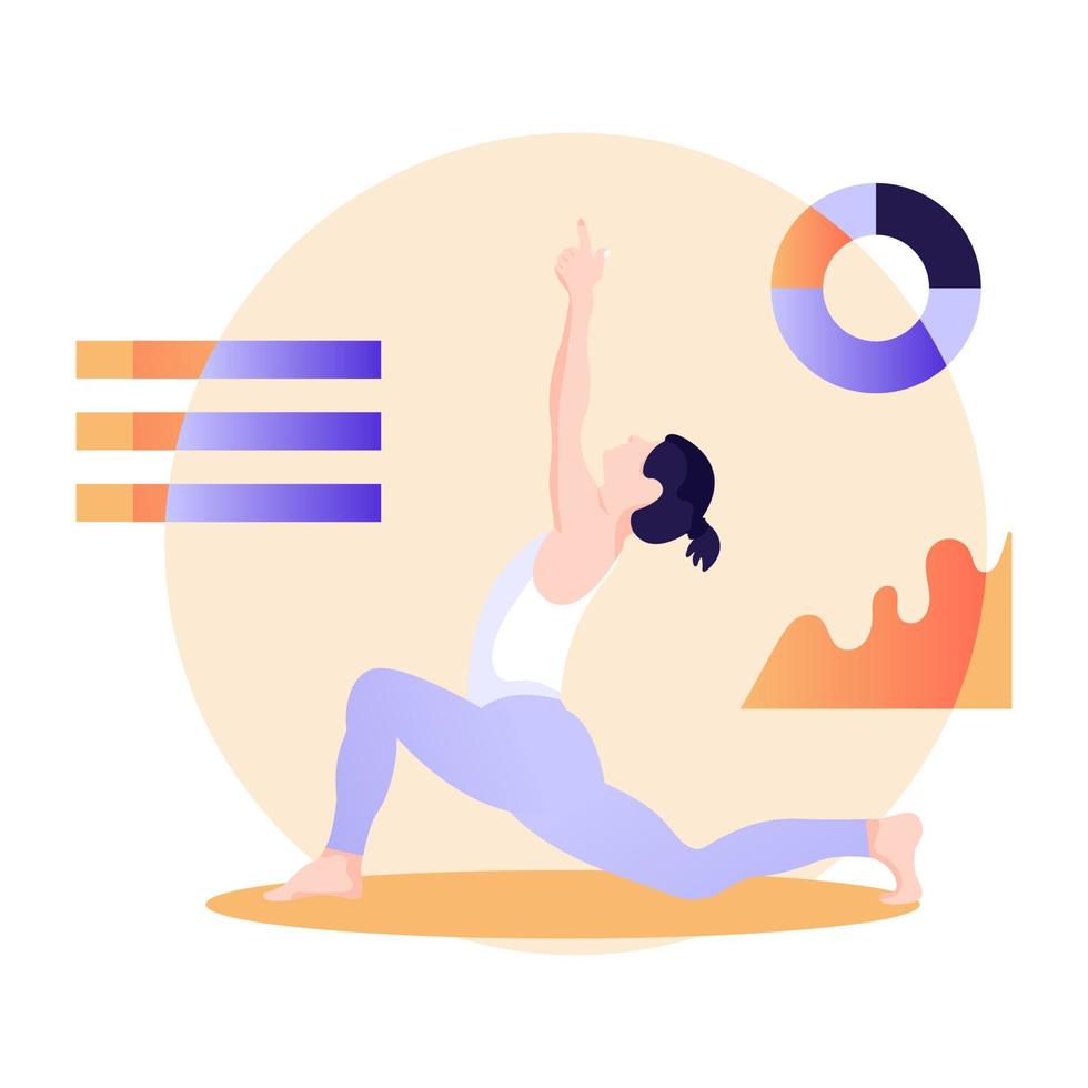 A well-designed flat illustration of yoga vector