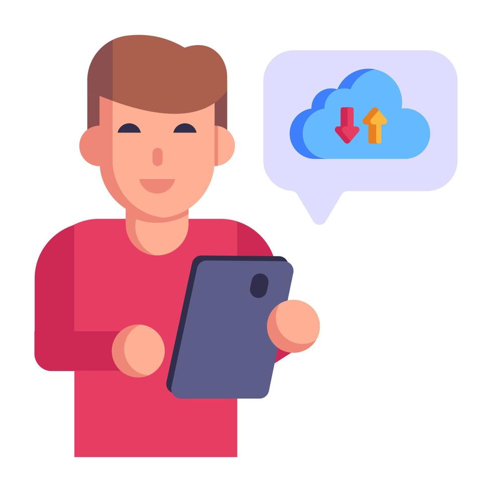 Modern flat style icon of customer support vector