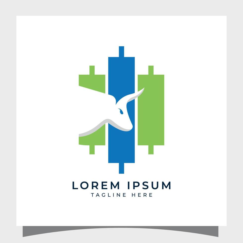 forex trading logo design, bull logo mark monogram, forex bull brand identity vector