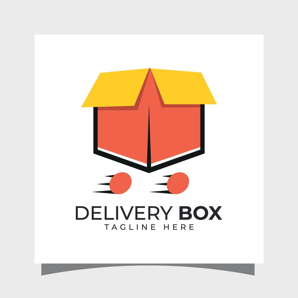 delivery box logo design template logistic services vector