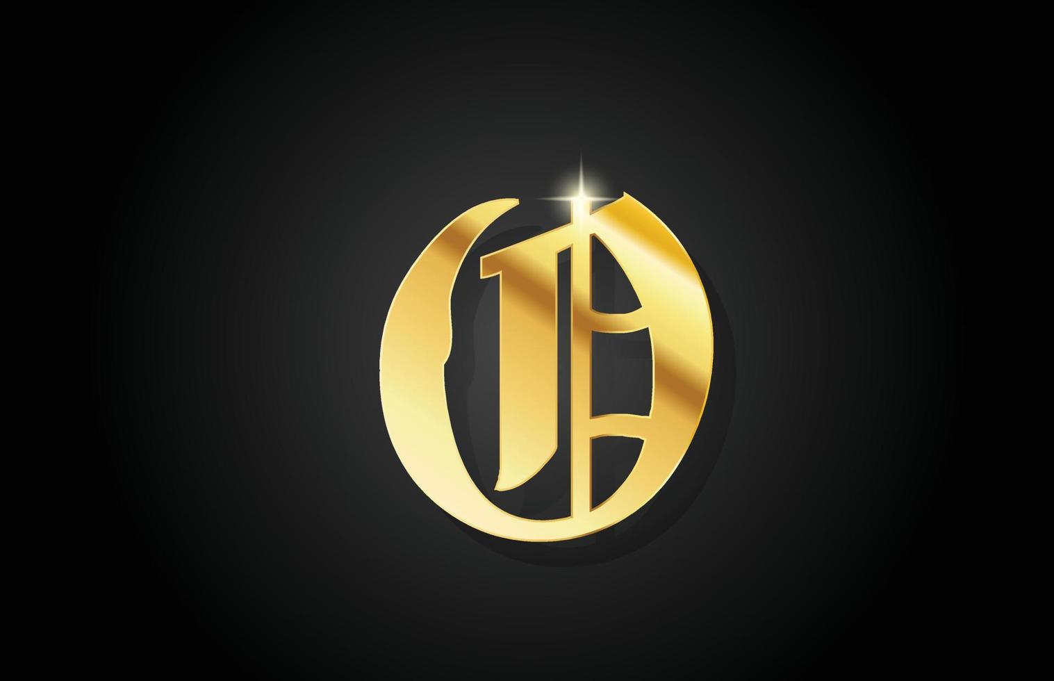 o diseño del logotipo del icono de la letra del alfabeto dorado vintage. plantilla dorada creativa para negocios vector