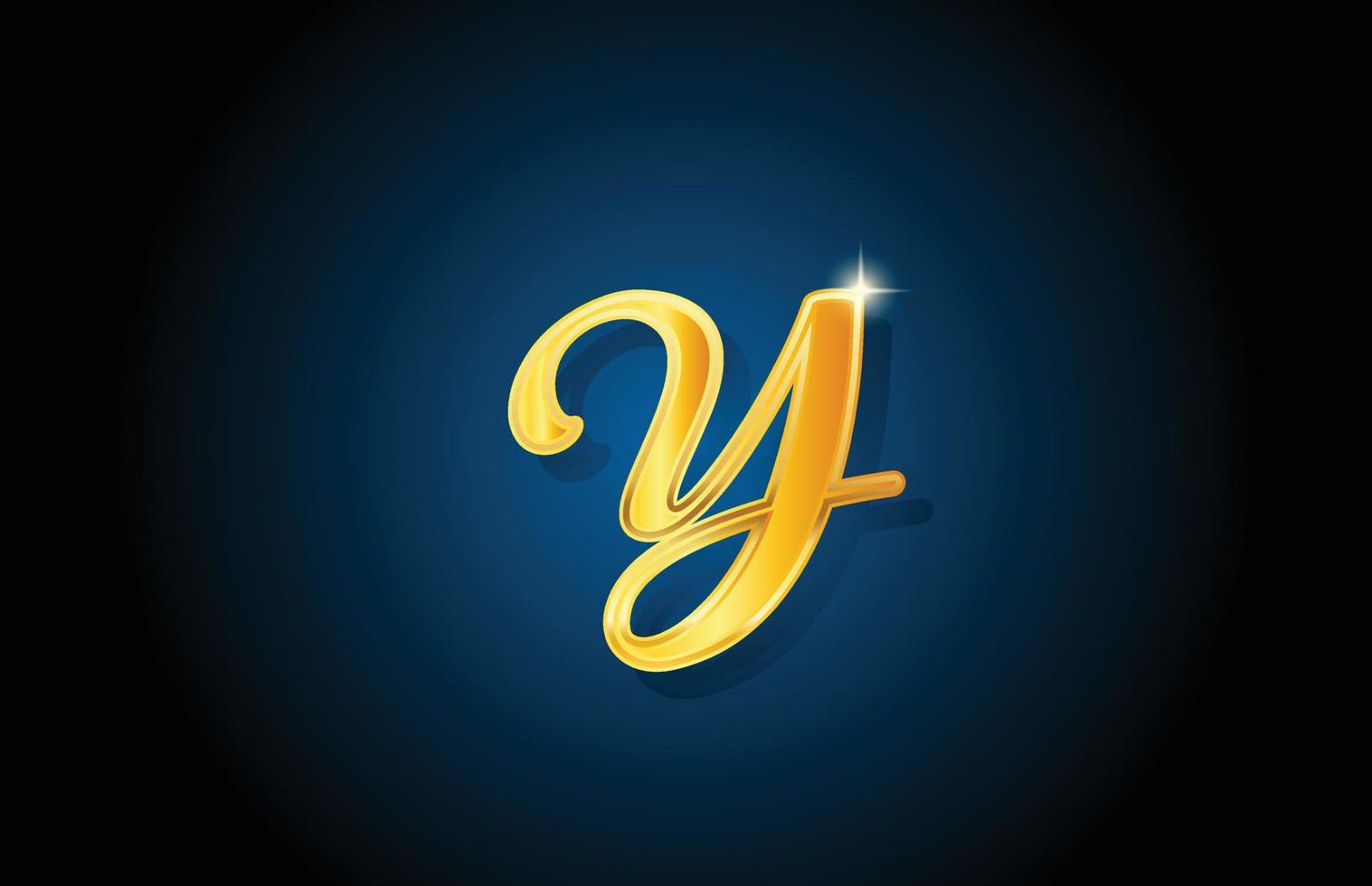 golden golden Y alphabet letter logo icon design. Creative luxury template for company and business vector