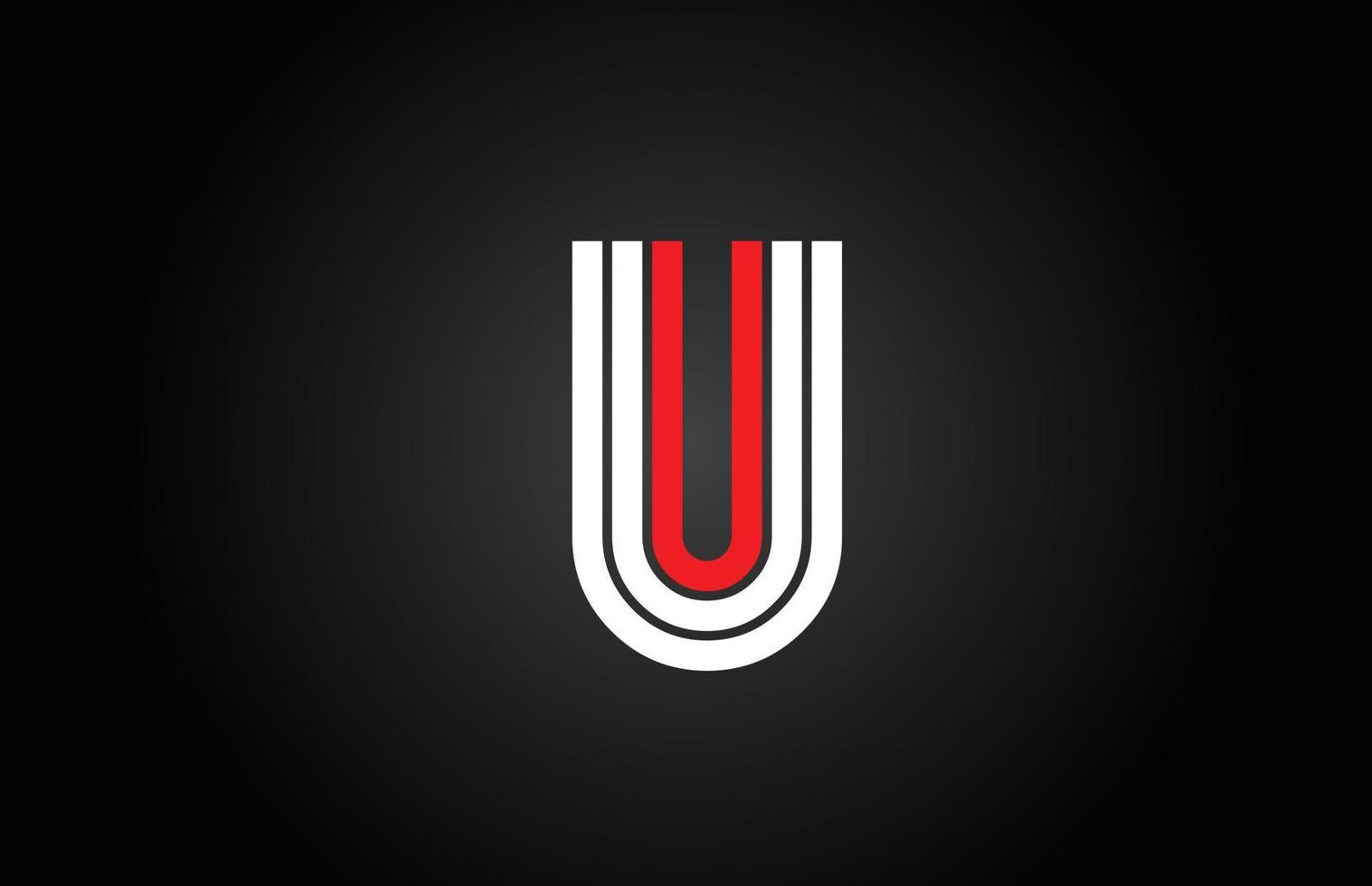 line U alphabet letter logo icon. Creative design template for company and business in white and black vector