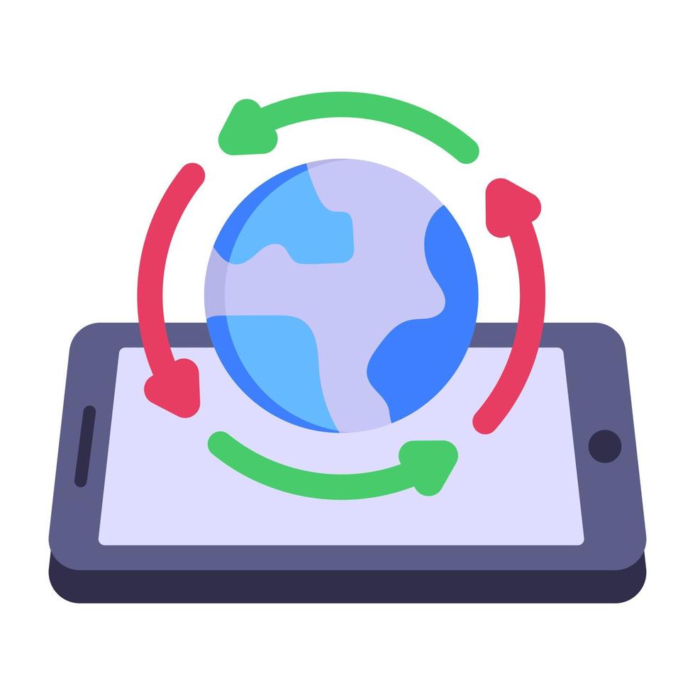 Globalization, flat icon with editable facility vector