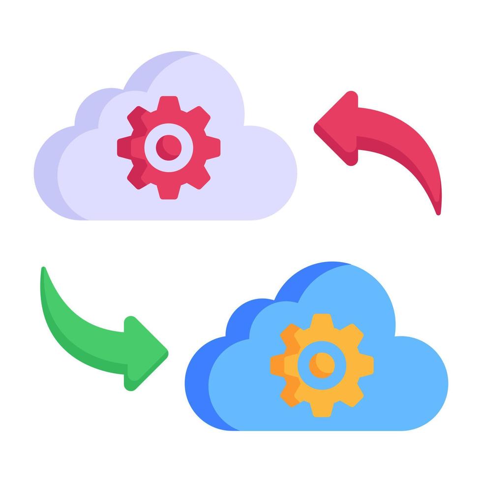 A well-designed flat icon of cloud exchange vector