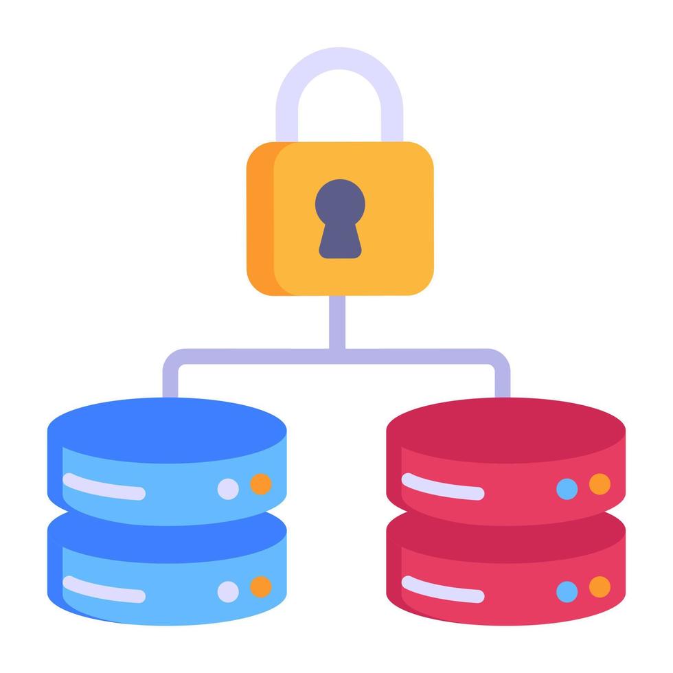 el icono plano de la configuración de la base de datos está disponible para uso premium vector