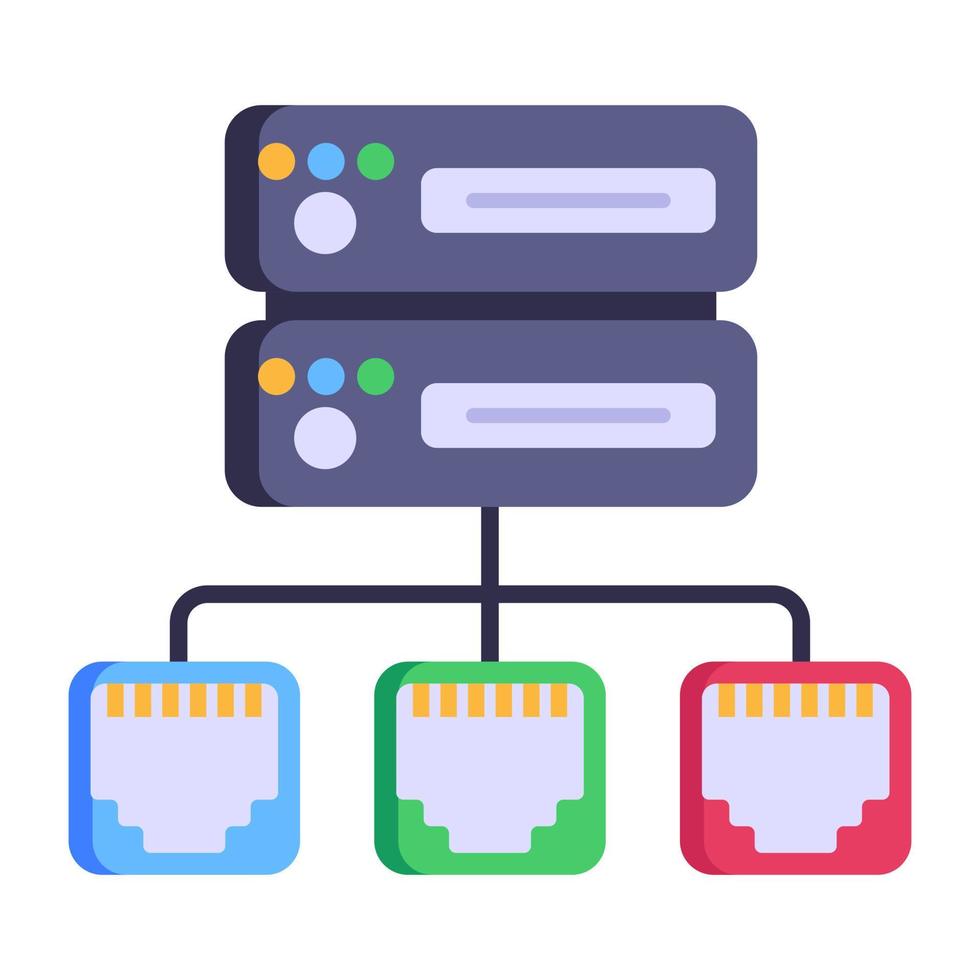 el icono plano de la configuración de la base de datos está disponible para uso premium vector