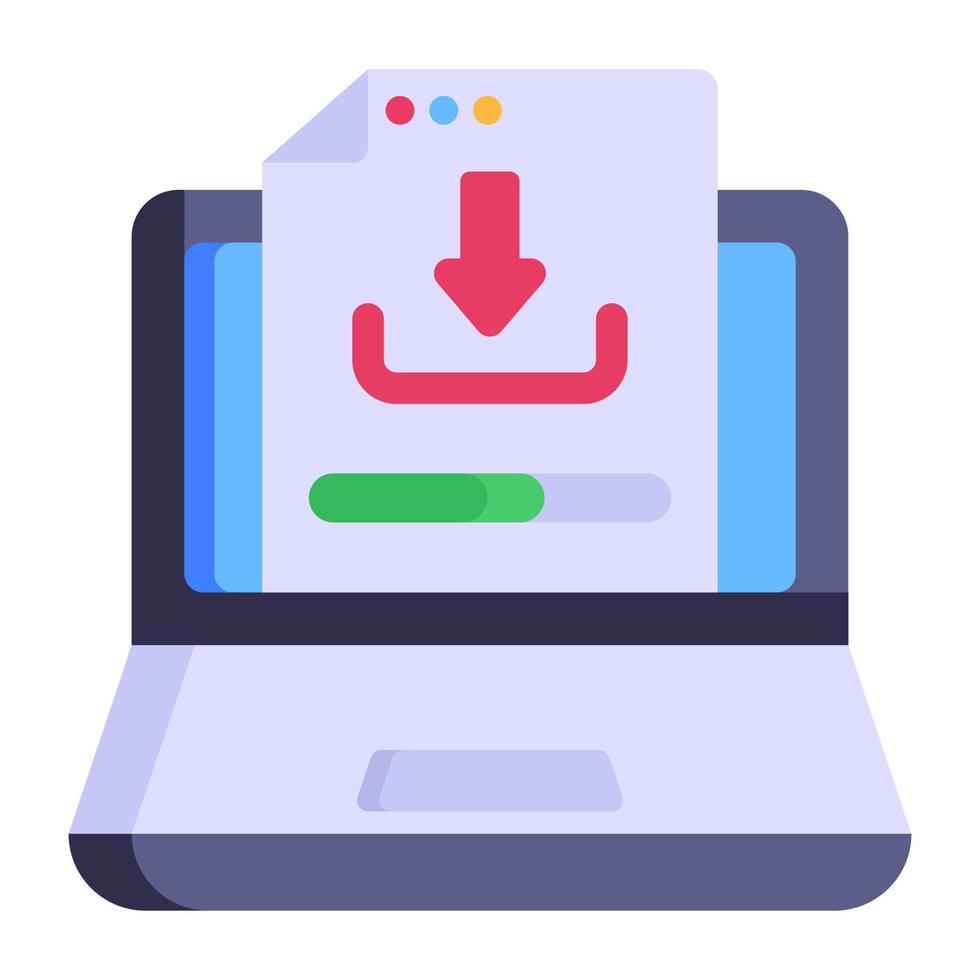 Online file downloading, flat icon is up for premium use vector