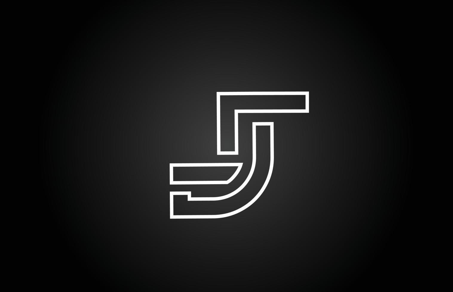 line J black and white alphabet letter logo icon design . Creative template for company and business vector