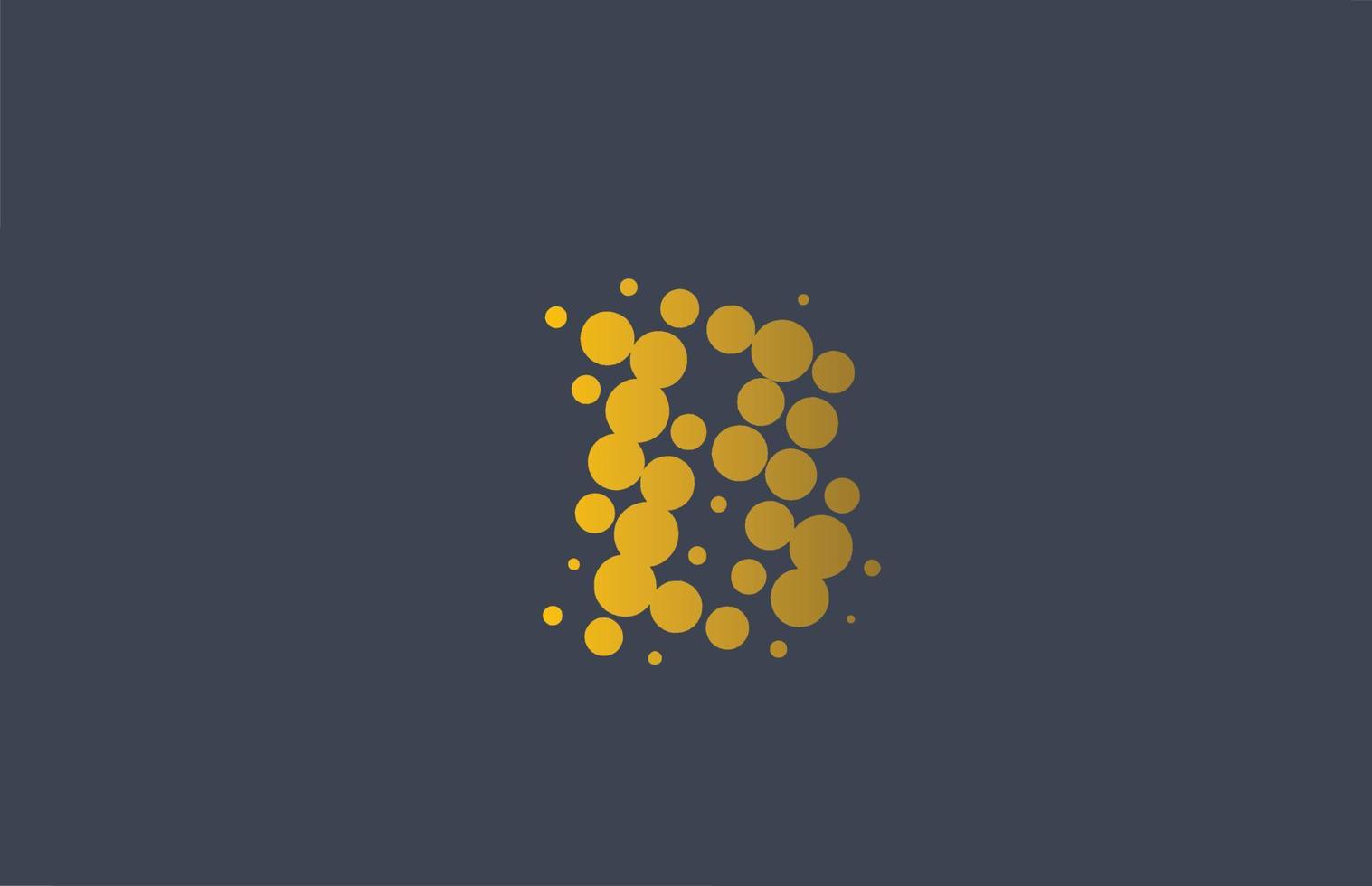 yellow dotted B alphabet letter logo icon design. Creative template for company and business with dots vector