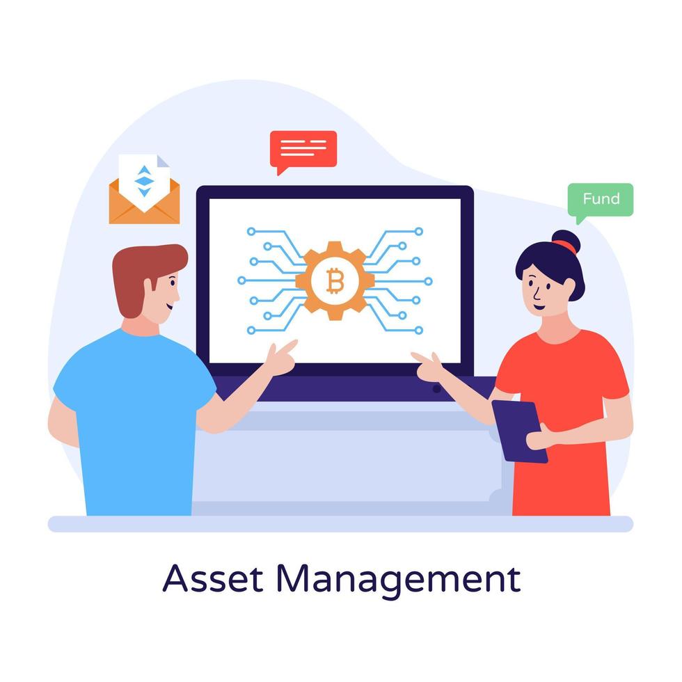 Trendy flat illustration of asset management vector