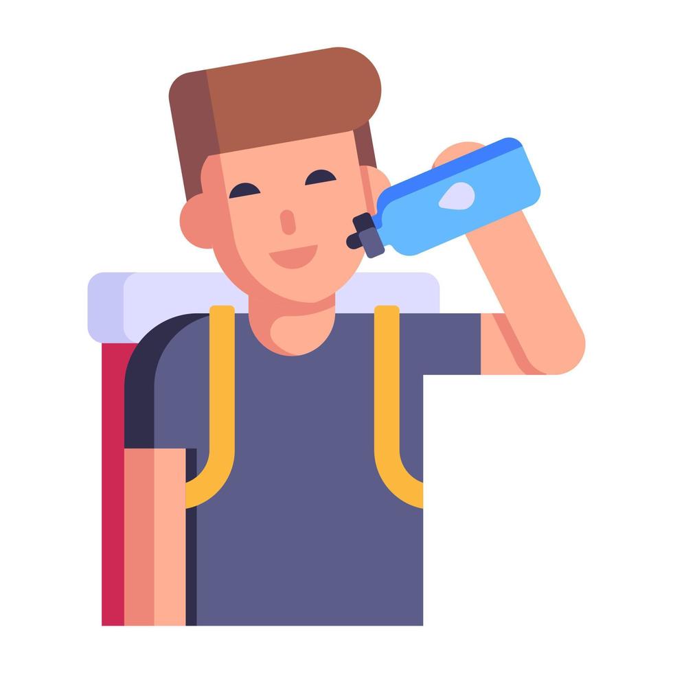 Drinking water flat icon, editable vector