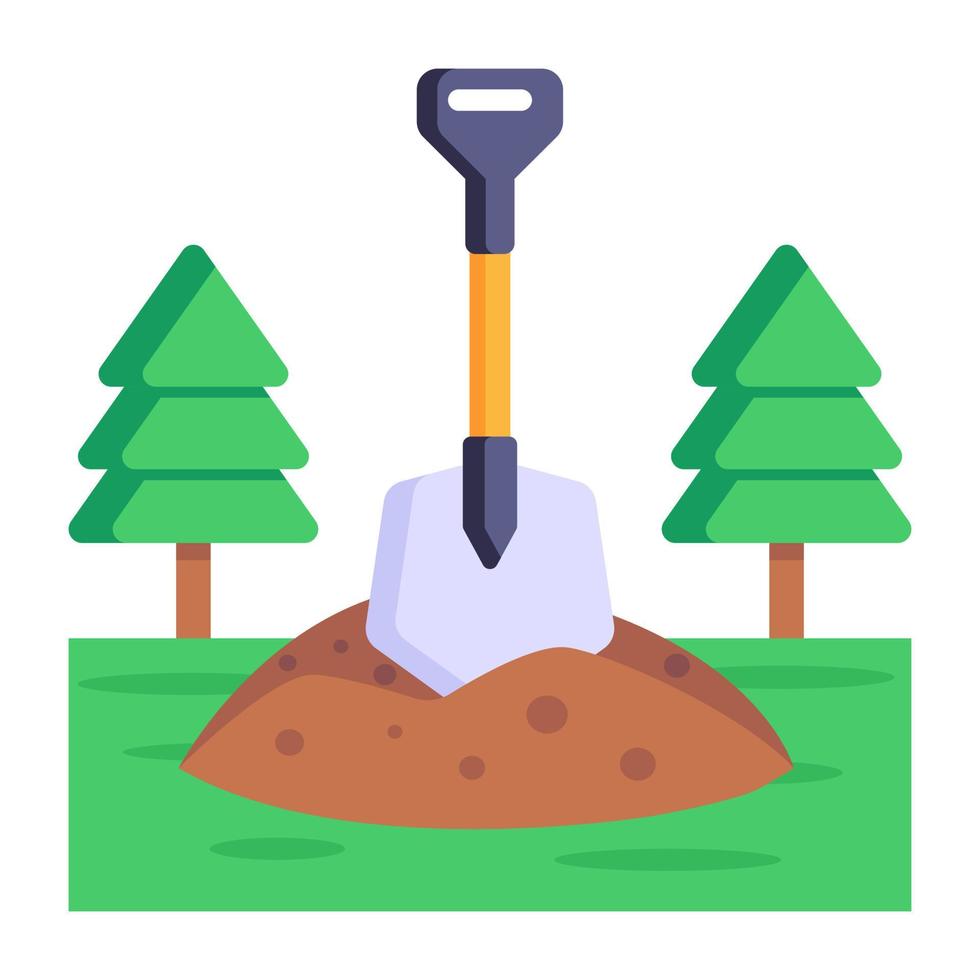 un hermoso paisaje de bosque icono plano vector