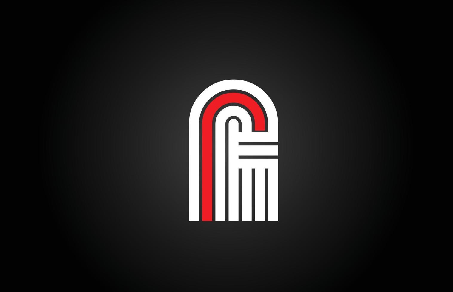 línea un icono del logotipo de la letra del alfabeto. plantilla de diseño creativo para empresas y negocios en blanco y negro vector