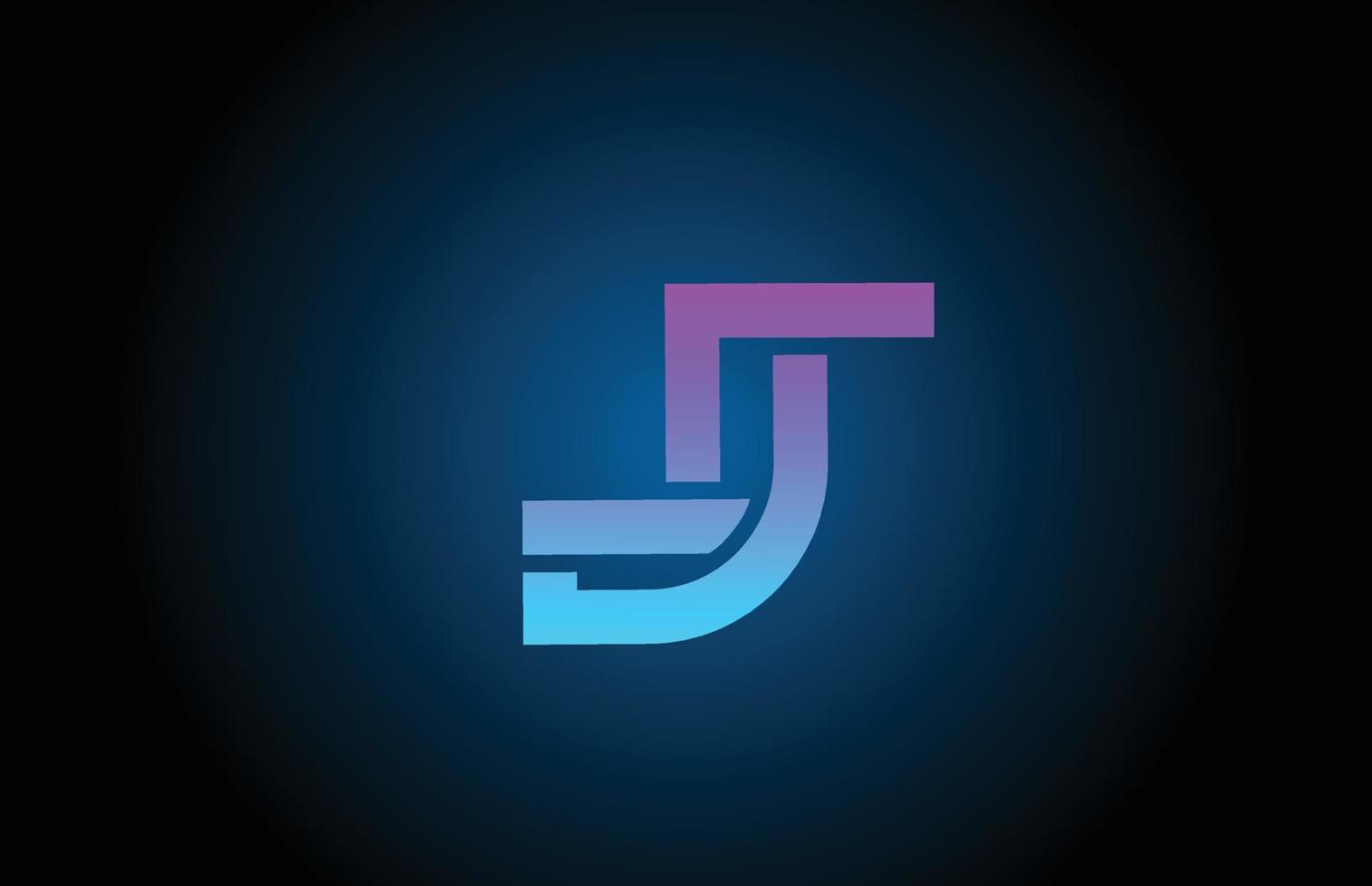 Ícono del logotipo de la letra del alfabeto azul j con diseño de línea. plantilla creativa para negocios y empresas. vector