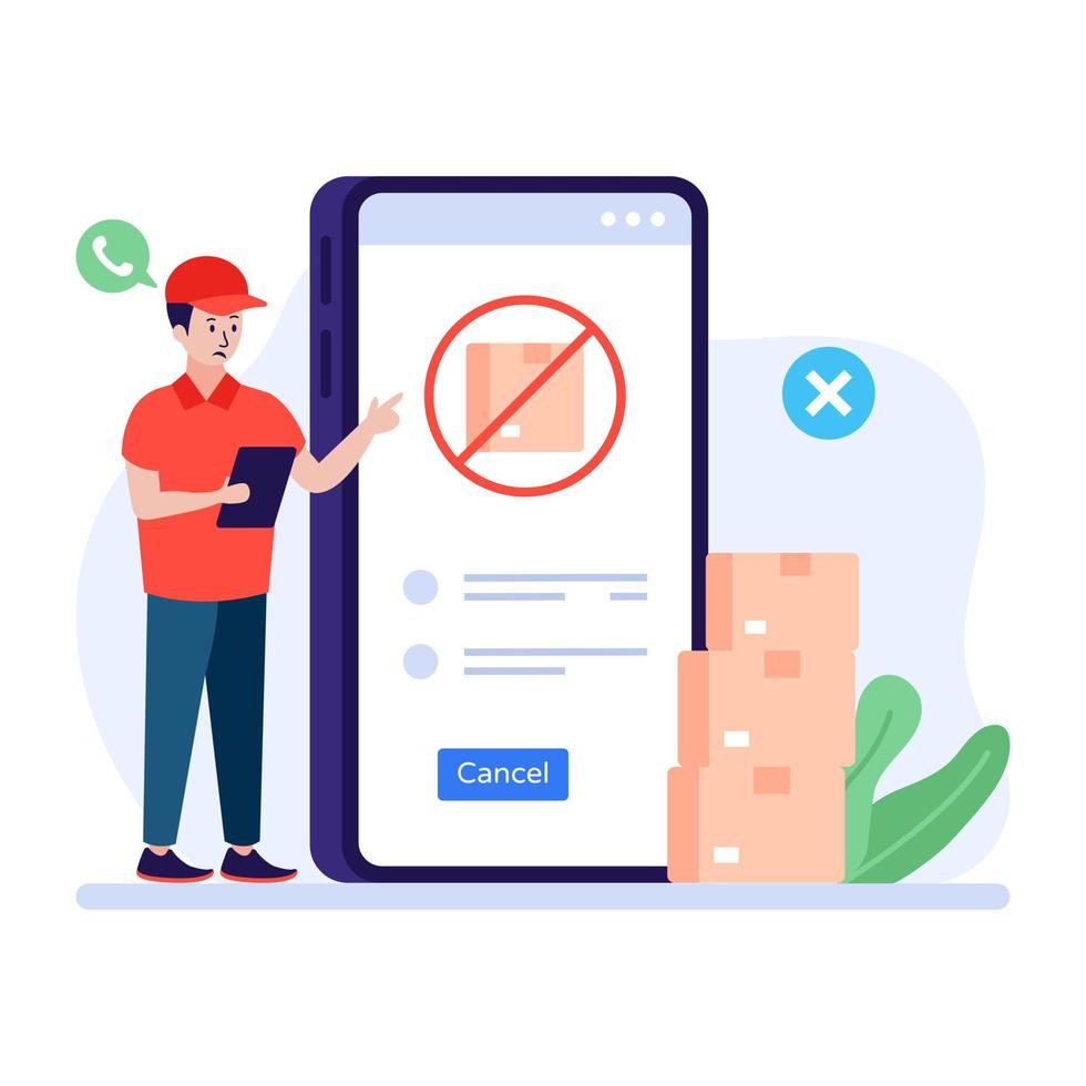 A cancel order flat illustration design vector