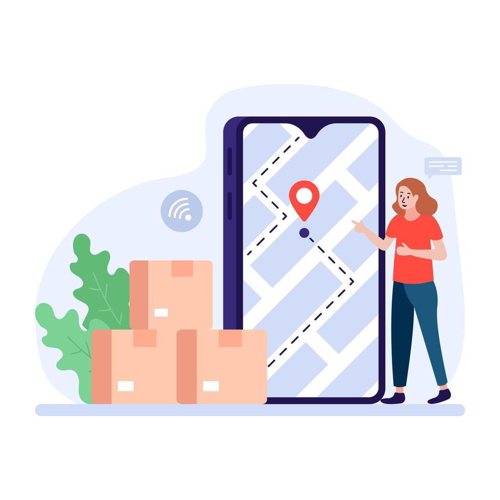 A tracking location flat illustration vector