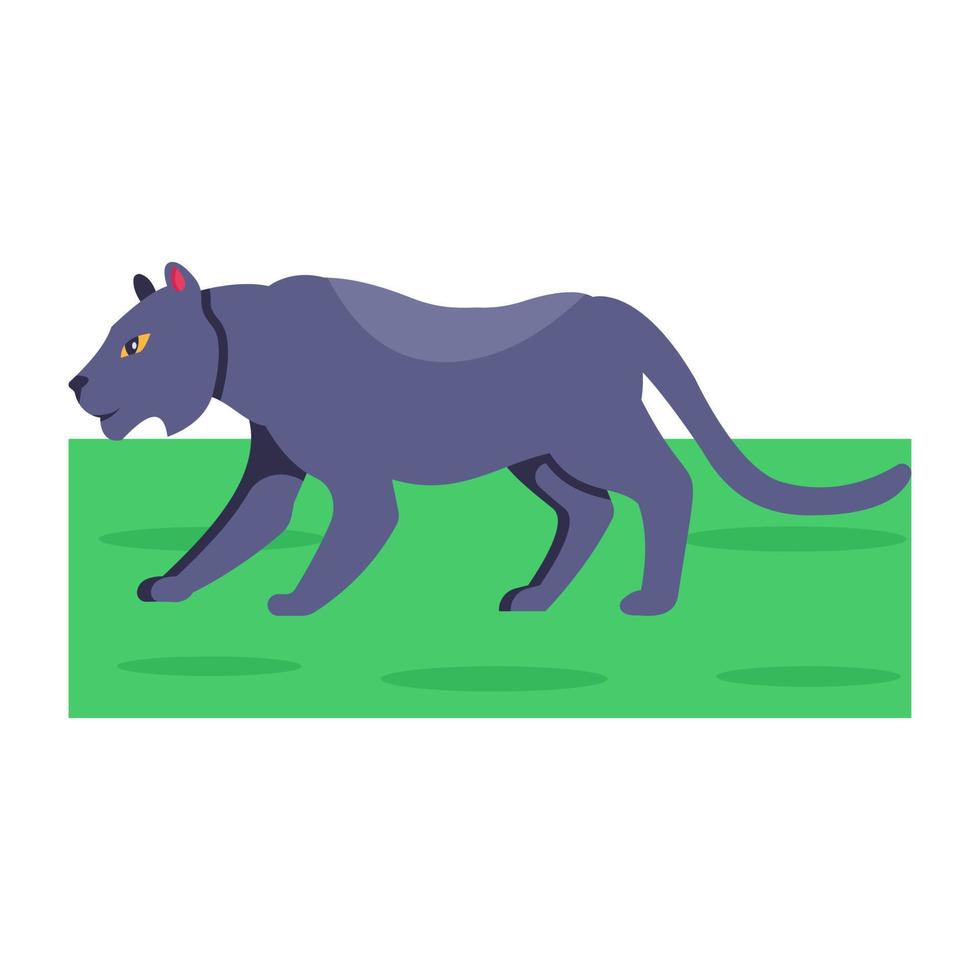 A wild animal, flat icon of panther vector