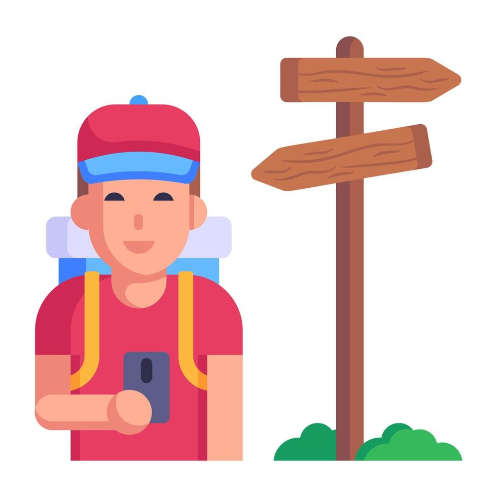 Tour guide flat icon in editable style vector