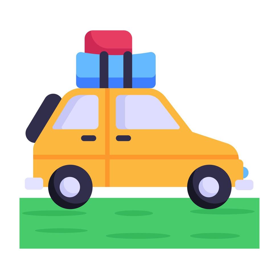 Download premium flat icon of car travelling vector