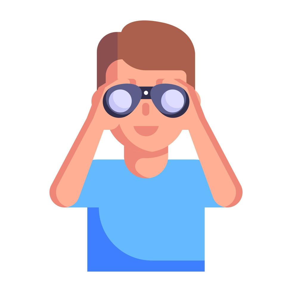 A trendy flat icon of field glasses, premium download vector