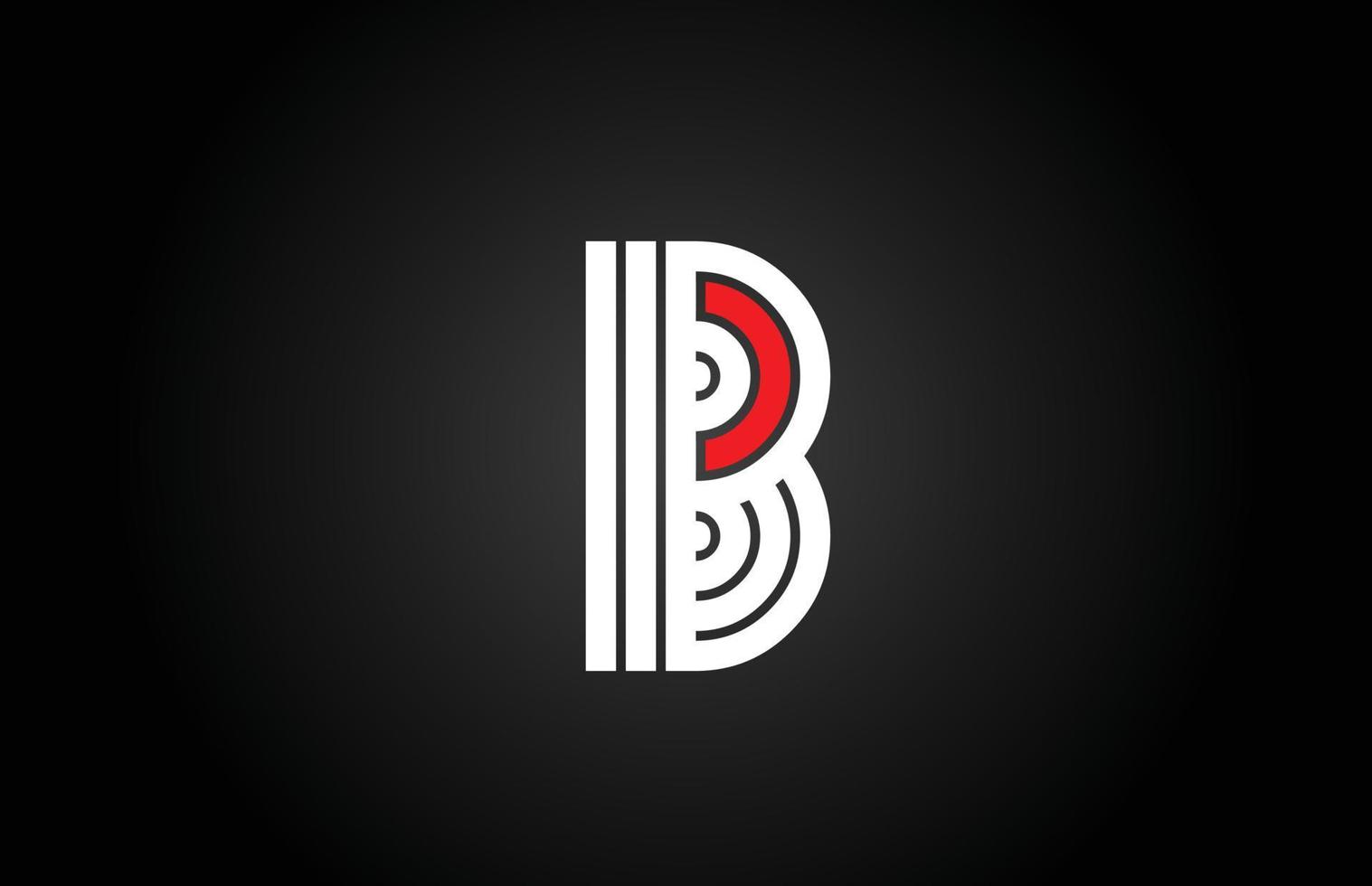 line B alphabet letter logo icon. Creative design template for company and business in white and black vector