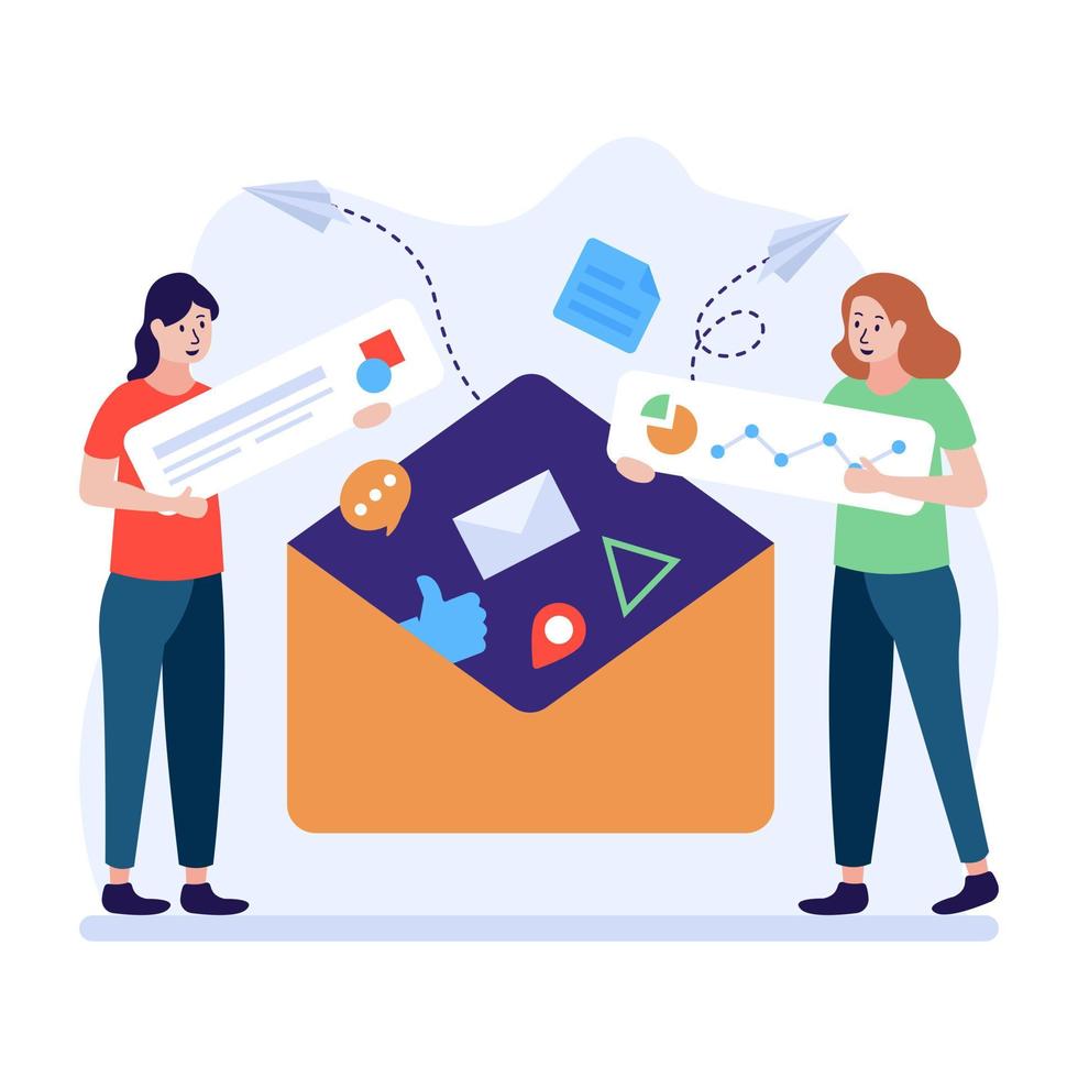 Email marketing flat illustration design vector