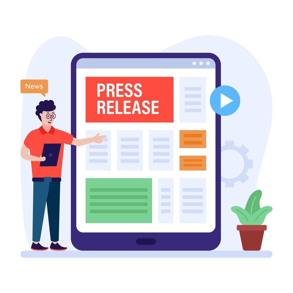 Download press release flat vector design