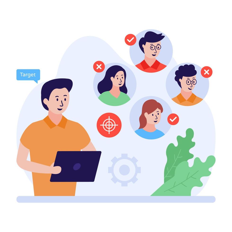A concept of target audience in flat design vector