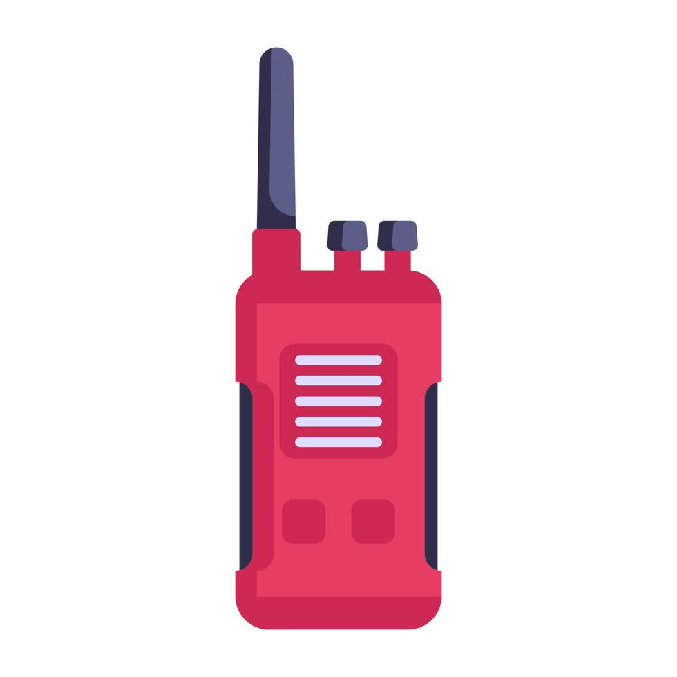 icono plano de walkie talkie, comunicación inalámbrica militar vector