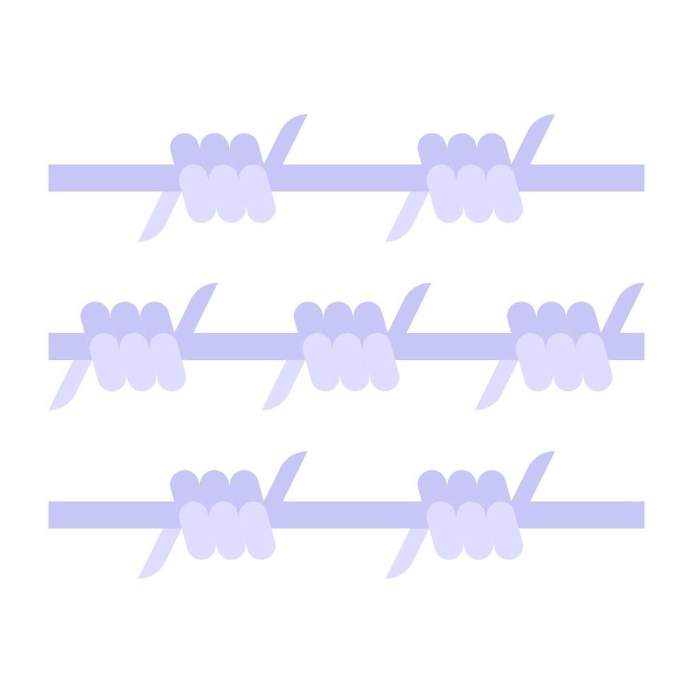 Barbed wires flat icon is up for premium use vector