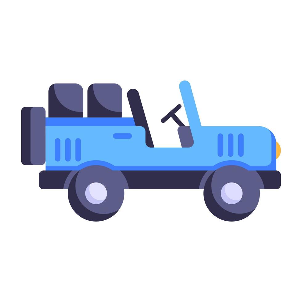 A trendy flat icon of military Car vector