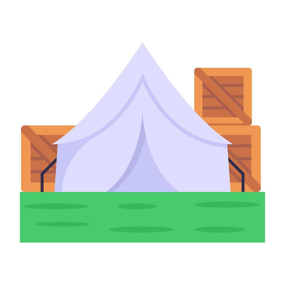 Download premium flat icon of military camp vector