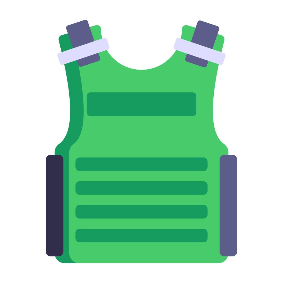 A flat icon of body armour, bulletproof jacket vector